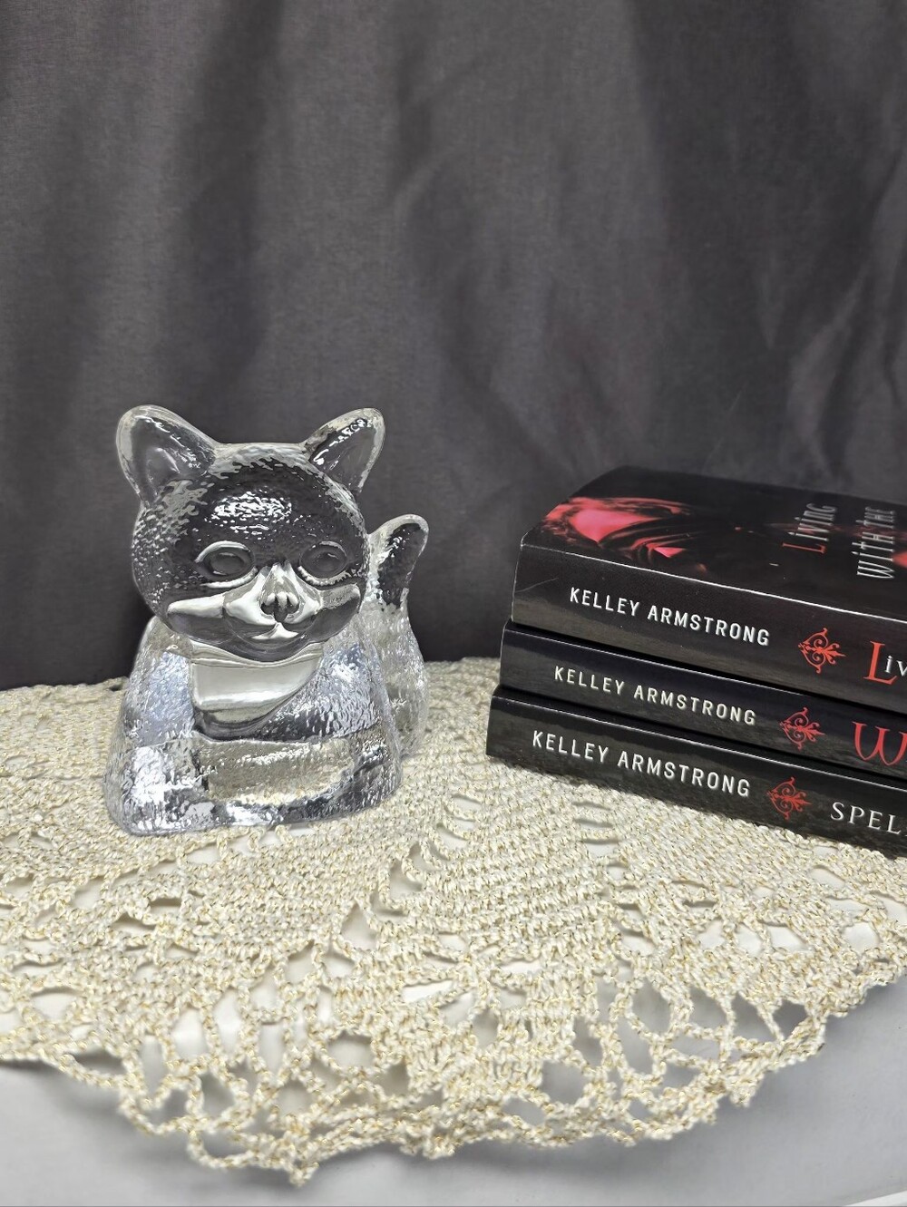 Vintage Partylight Clear Glass Cat Votive Candle Holder Collectable Tea Light